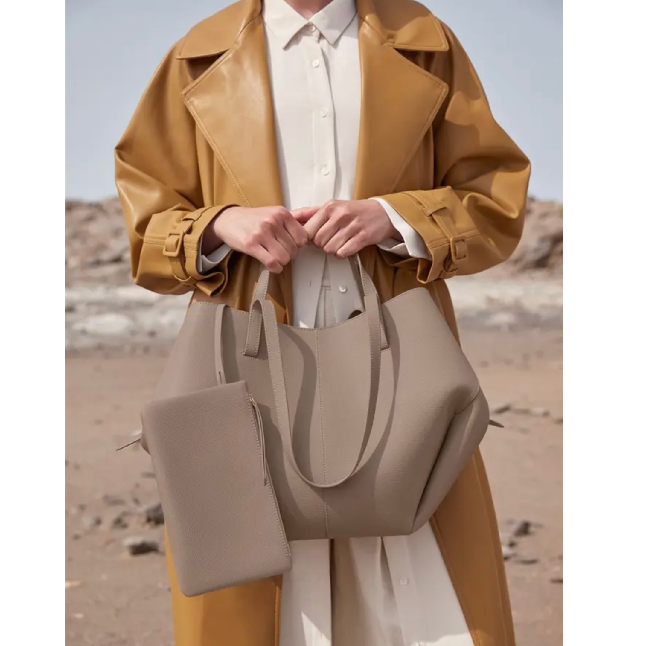 Polly Leder Shopper Tasche