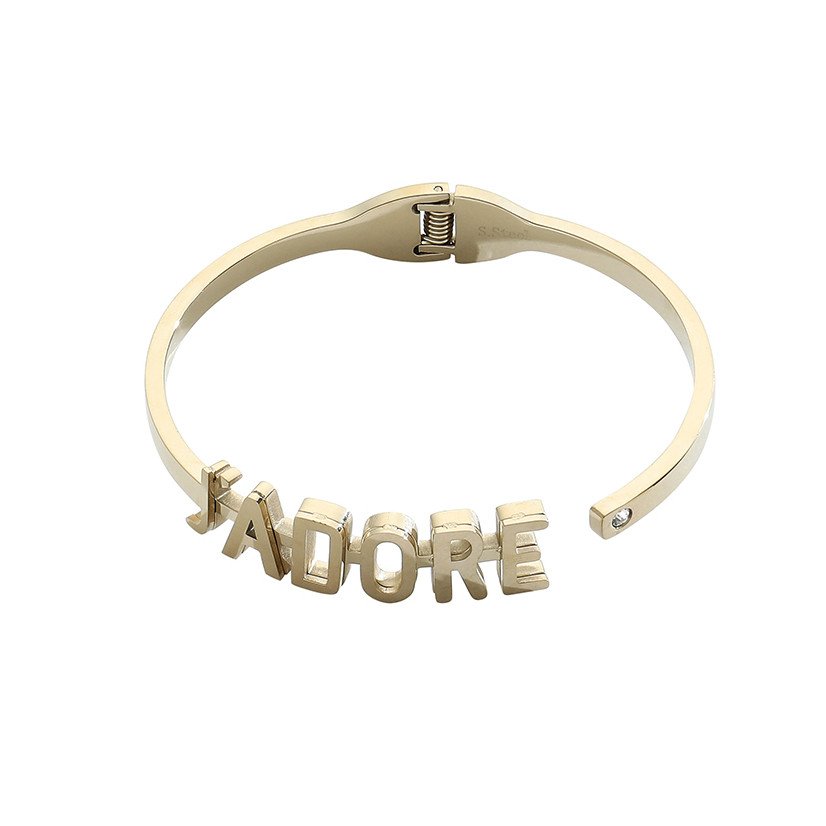 Edelstahl-Armband mit „J'ADORE“-Schriftzug